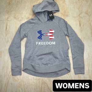 NEW Under Armour Womens UA Freedom Logo Fav Hoodie LG Gray 1370880-035